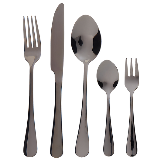 Set di posate in acciaio inox nero 30 pezzi per 6 persone Coltello Cucchiaio Forchetta Cucchiaio Forchetta per torte Design moderno