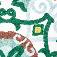 Set di 2 cuscini in cotone ricamati con motivo orientale beige 45 x 45 cm morbida imbottitura