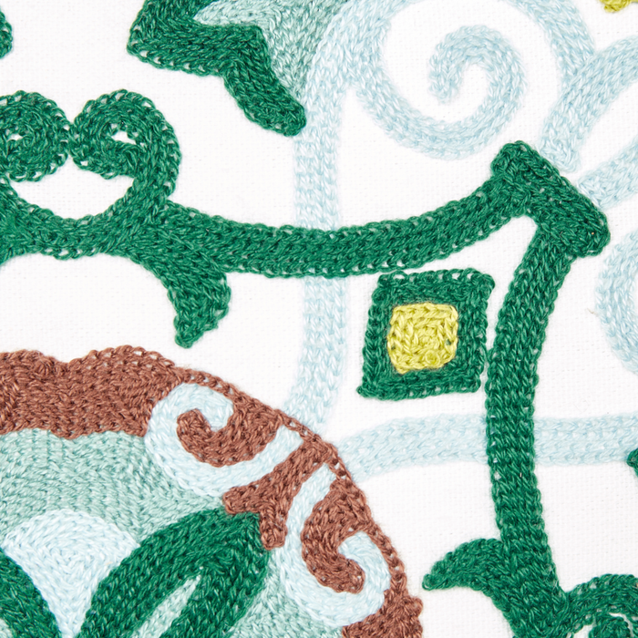 Set di 2 cuscini in cotone ricamati con motivo orientale beige 45 x 45 cm morbida imbottitura