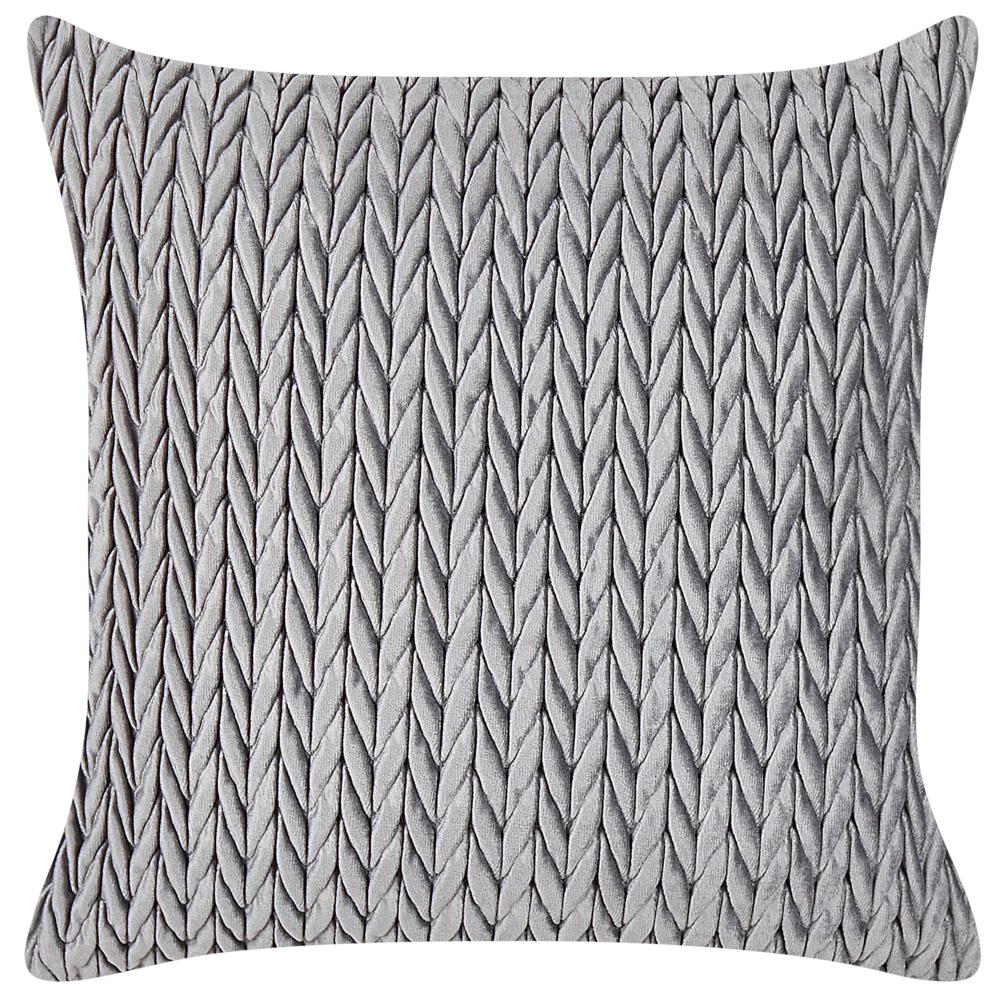 Set di 2 cuscini in tessuto di poliestere trapuntato grigio 45 x 45 cm elegante stile classico