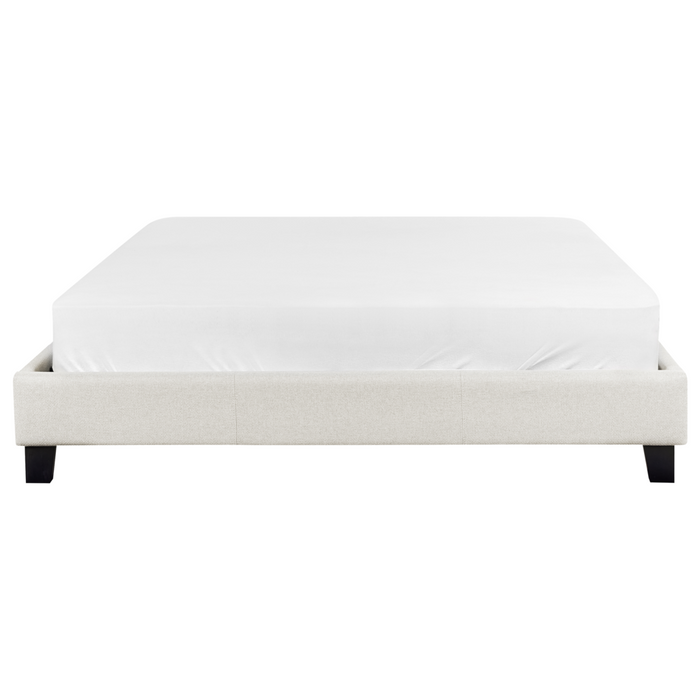 Letto 160 x 200 cm Rete a doghe in tessuto beige chiaro senza testiera