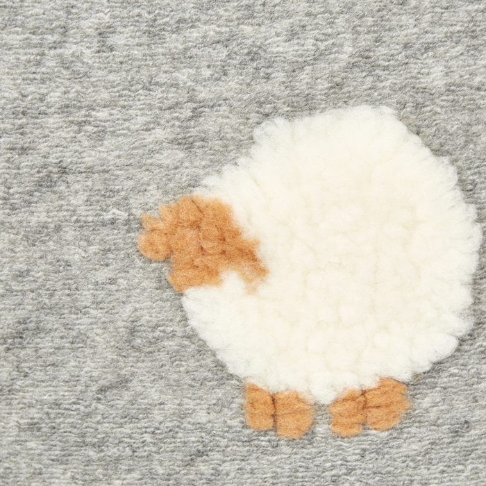 Set di 2 cuscini in cotone ricamati con motivo a pecorelle grigio 45 x 45 cm morbida imbottitura