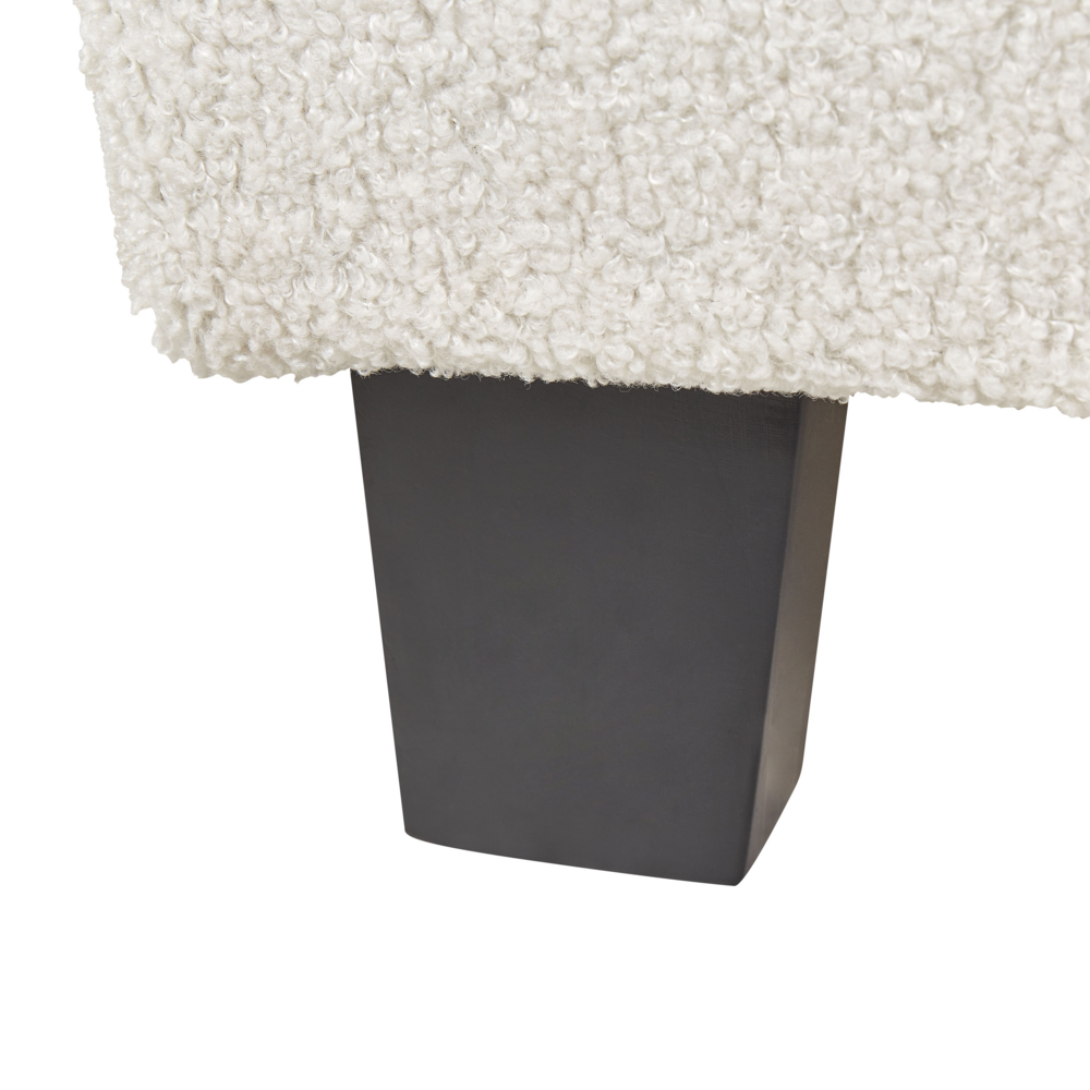 Letto singolo 90 x 200 in bouclé beige chiaro  con rete a doghe senza testiera