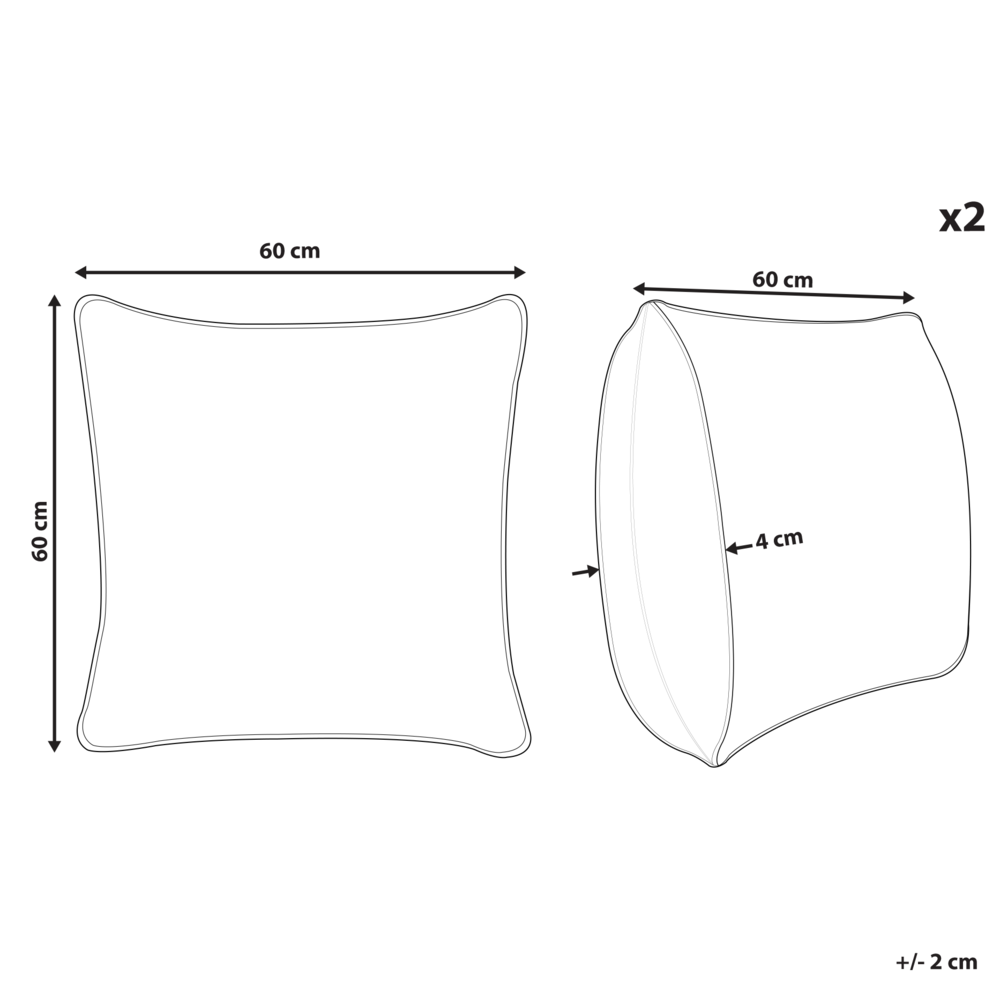 Set di 2 cuscini decorativi Beige Boucle 60 x 60 cm fodera rimovibile con cerniera Accessori decorativi Boho