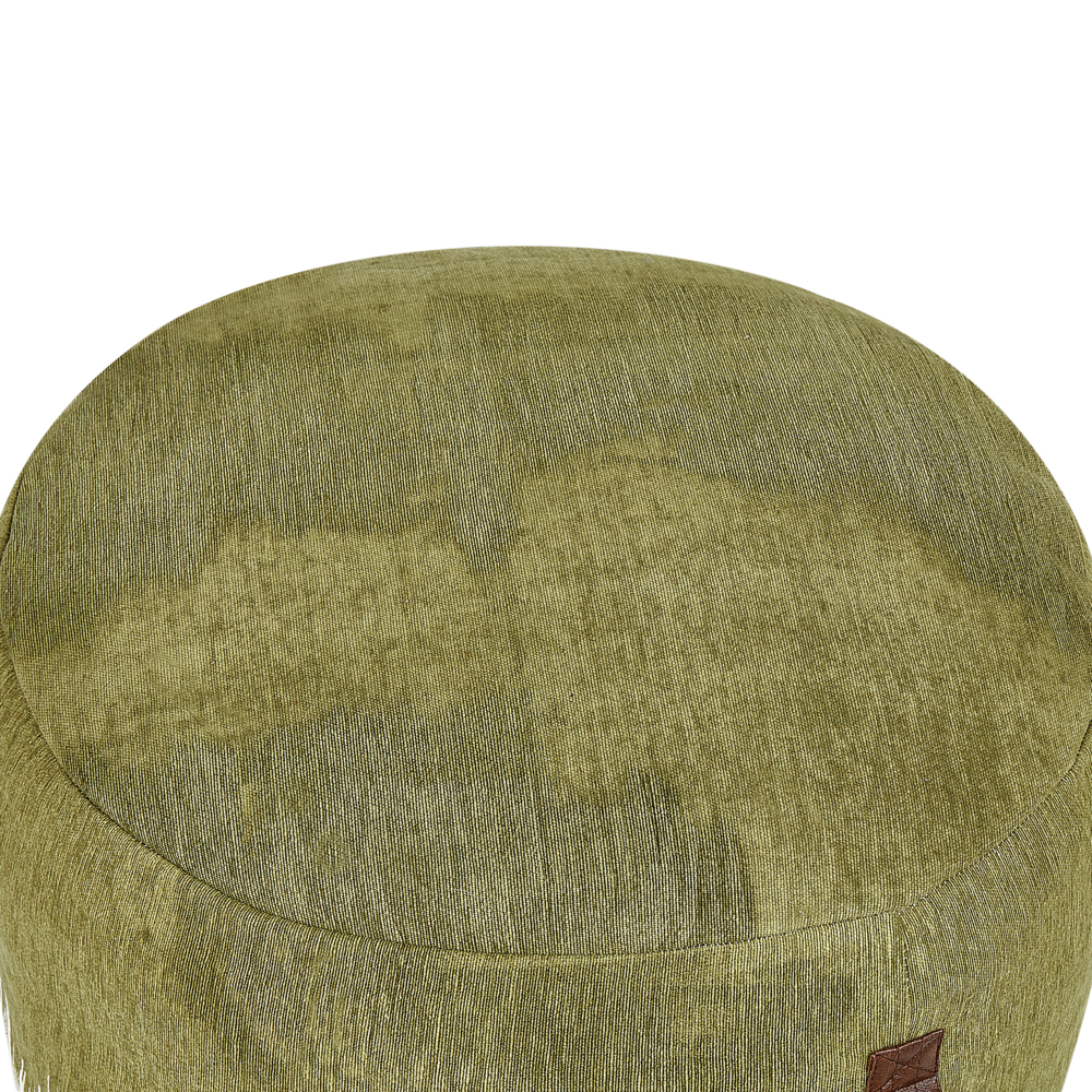 Pouf Bianco Verde Cotone 50 x 30 cm Gradiente Stampato Modello Decorativo Seduta fatta a mano Boho Stile Moderno Soggiorno Camera da Letto