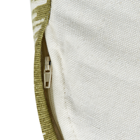 Pouf Bianco Verde Cotone 50 x 30 cm Gradiente Stampato Modello Decorativo Seduta fatta a mano Boho Stile Moderno Soggiorno Camera da Letto