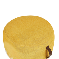 Pouf Bianco Giallo Cotone 50 x 30 cm Gradiente Stampato Modello Decorativo Seduta fatta a mano Boho Stile Moderno Soggiorno Camera da Letto