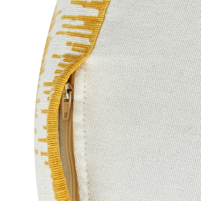 Pouf Bianco Giallo Cotone 50 x 30 cm Gradiente Stampato Modello Decorativo Seduta fatta a mano Boho Stile Moderno Soggiorno Camera da Letto