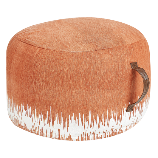 Pouf Bianco Arancione Cotone 50 x 30 cm Gradiente Stampato Modello Decorativo Seduta fatta a mano Boho Stile Moderno Soggiorno Camera da Letto