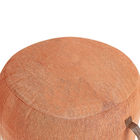 Pouf Bianco Arancione Cotone 50 x 30 cm Gradiente Stampato Modello Decorativo Seduta fatta a mano Boho Stile Moderno Soggiorno Camera da Letto