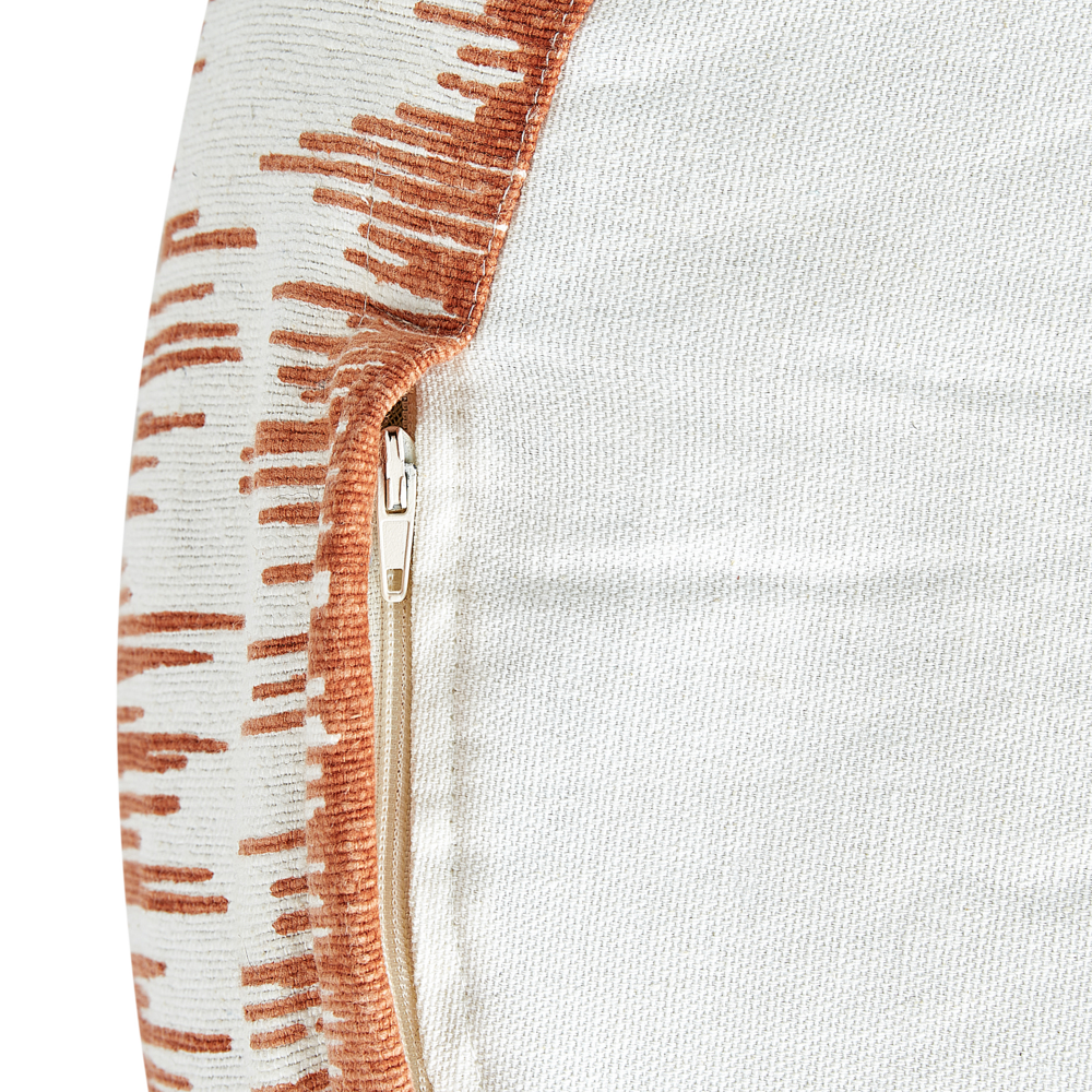 Pouf Bianco Arancione Cotone 50 x 30 cm Gradiente Stampato Modello Decorativo Seduta fatta a mano Boho Stile Moderno Soggiorno Camera da Letto