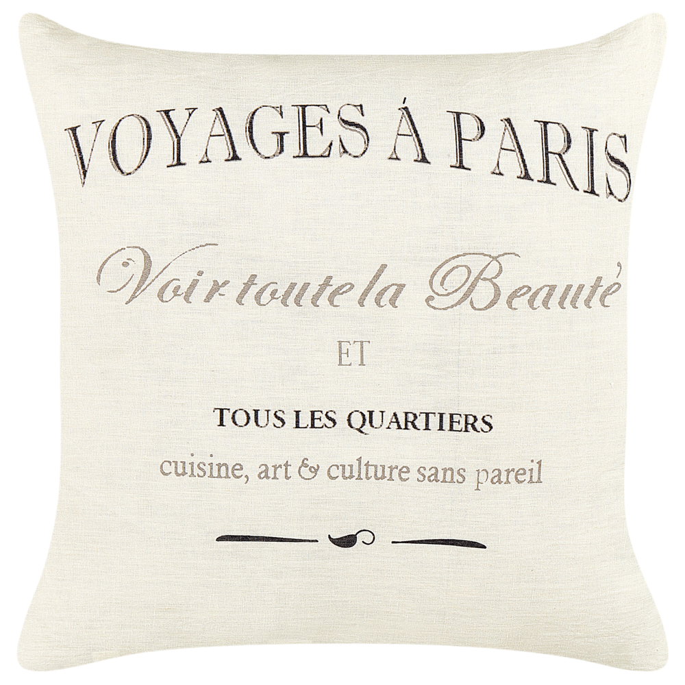 Set di 2 cuscini in lino e cotone bianco  con cerniera 50 x 50 cm accessori camera da letto