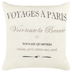 Set di 2 cuscini in lino e cotone bianco  con cerniera 50 x 50 cm accessori camera da letto