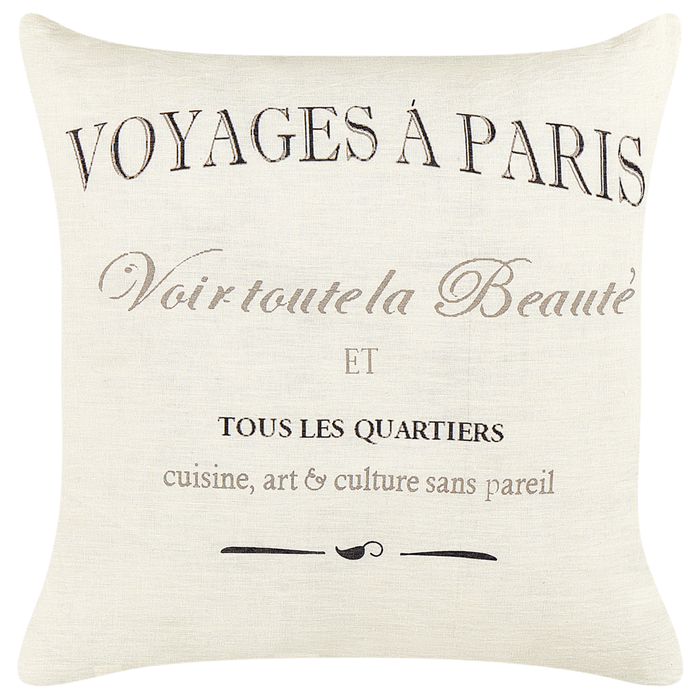 Set di 2 cuscini in lino e cotone bianco  con cerniera 50 x 50 cm accessori camera da letto