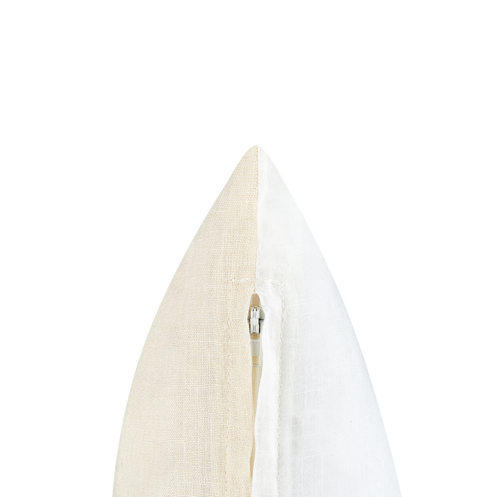 Set di 2 cuscini in lino e cotone bianco  con cerniera 50 x 50 cm accessori camera da letto