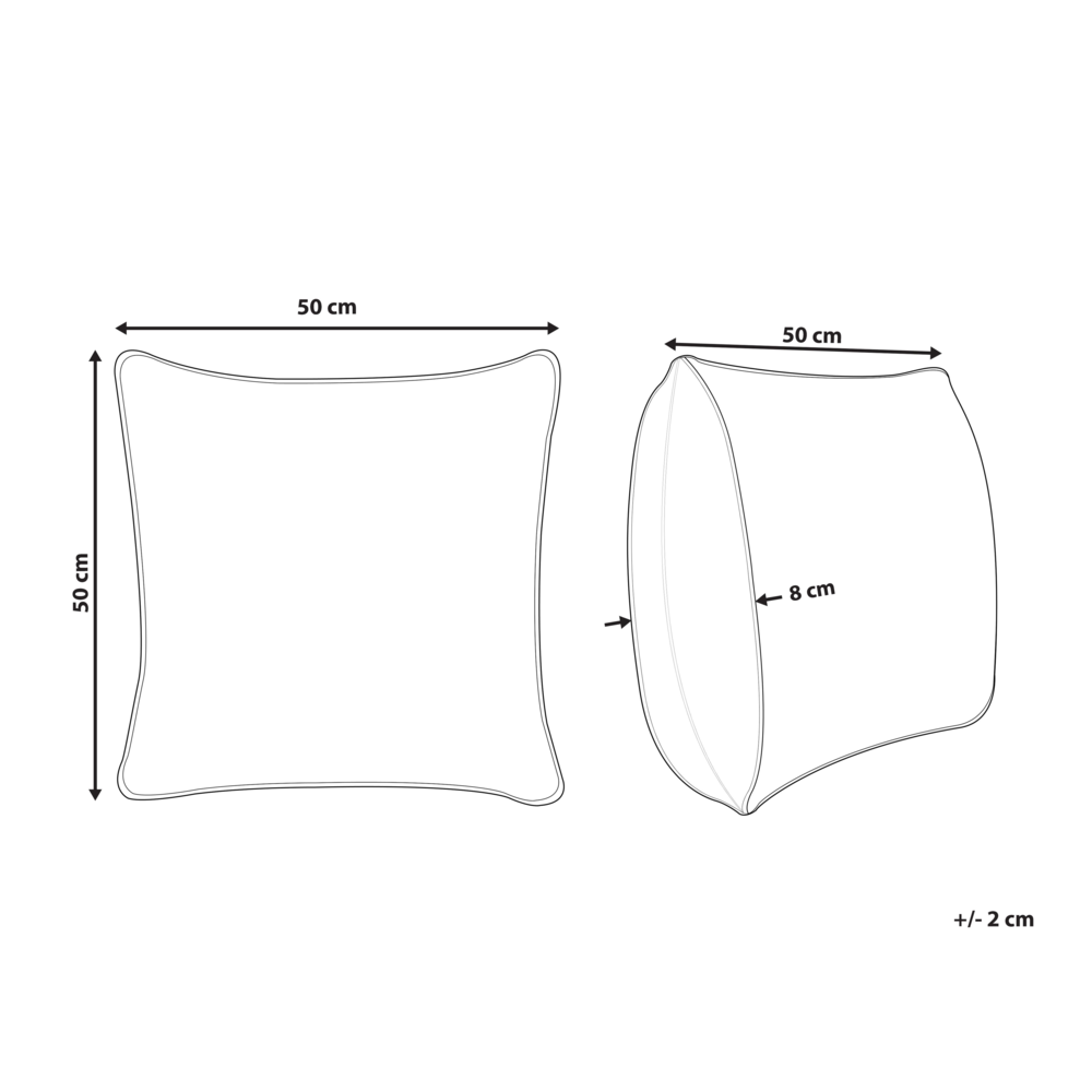 Set di 2 cuscini in lino e cotone bianco  con cerniera 50 x 50 cm accessori camera da letto