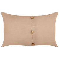Set di 2 cuscini in lino e cotone beige sfoderabili con bottoni decorativi 30 x 50 cm soggiorno camera da letto