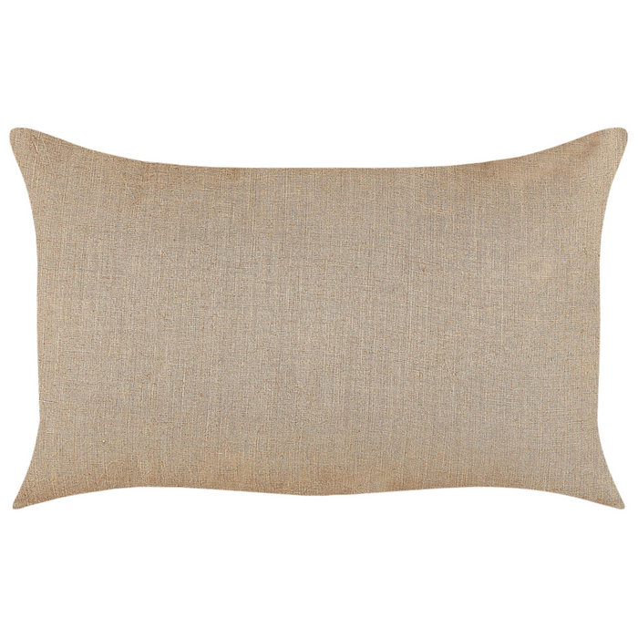 Set di 2 cuscini in lino e cotone beige sfoderabili con bottoni decorativi 30 x 50 cm soggiorno camera da letto