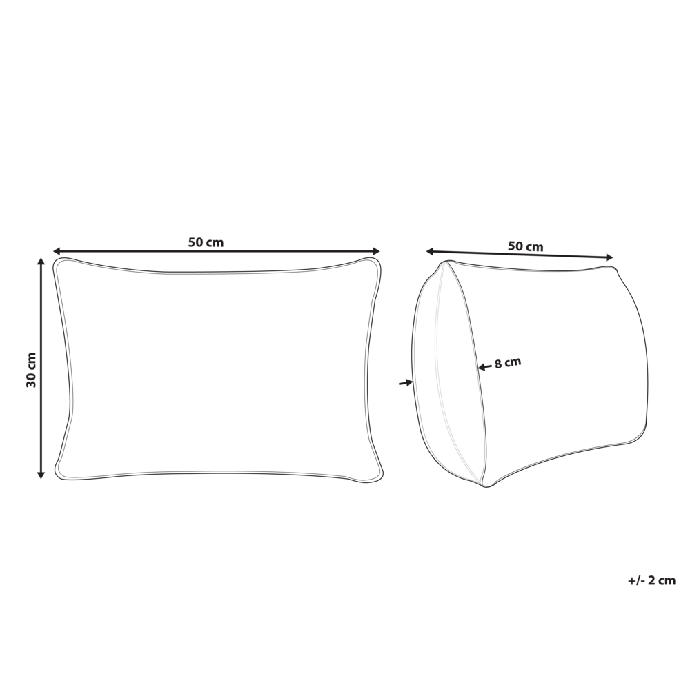 Set di 2 cuscini in lino e cotone beige sfoderabili con bottoni decorativi 30 x 50 cm soggiorno camera da letto