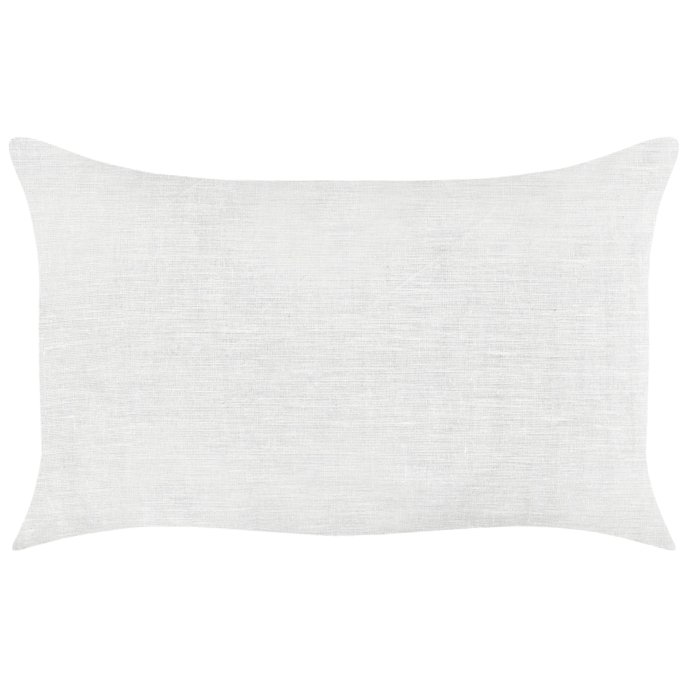 Set di 2 cuscini in lino e cotone bianco sfoderabili con bottoni decorativi 30 x 50 cm soggiorno camera da letto