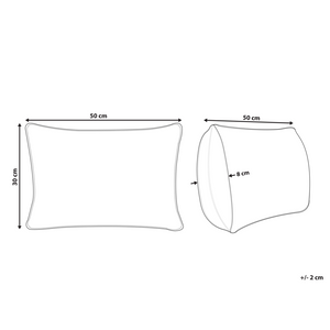 Set di 2 cuscini in lino e cotone bianco sfoderabili con bottoni decorativi 30 x 50 cm soggiorno camera da letto