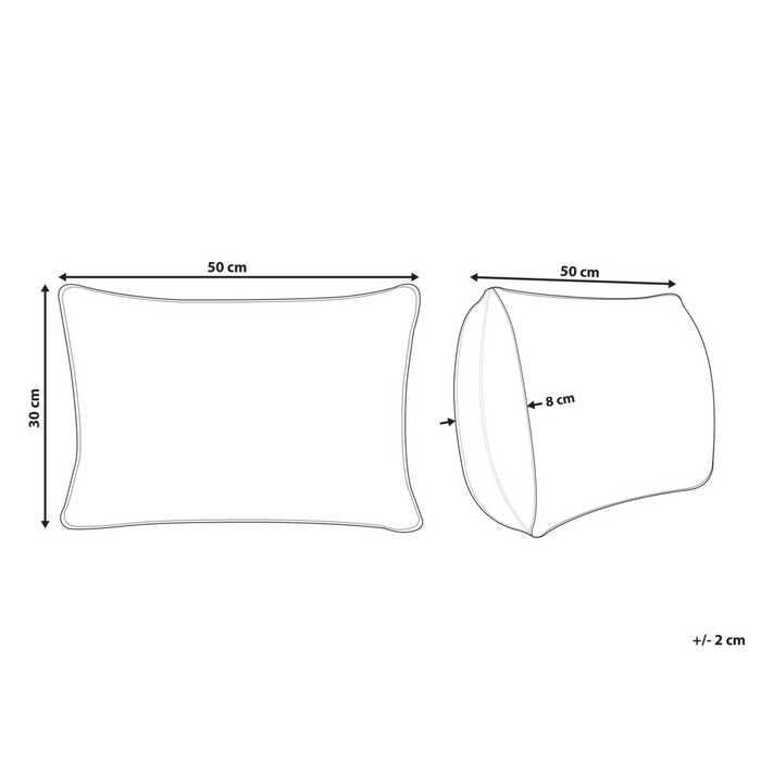 Set di 2 cuscini in lino e cotone bianco sfoderabili con bottoni decorativi 30 x 50 cm soggiorno camera da letto