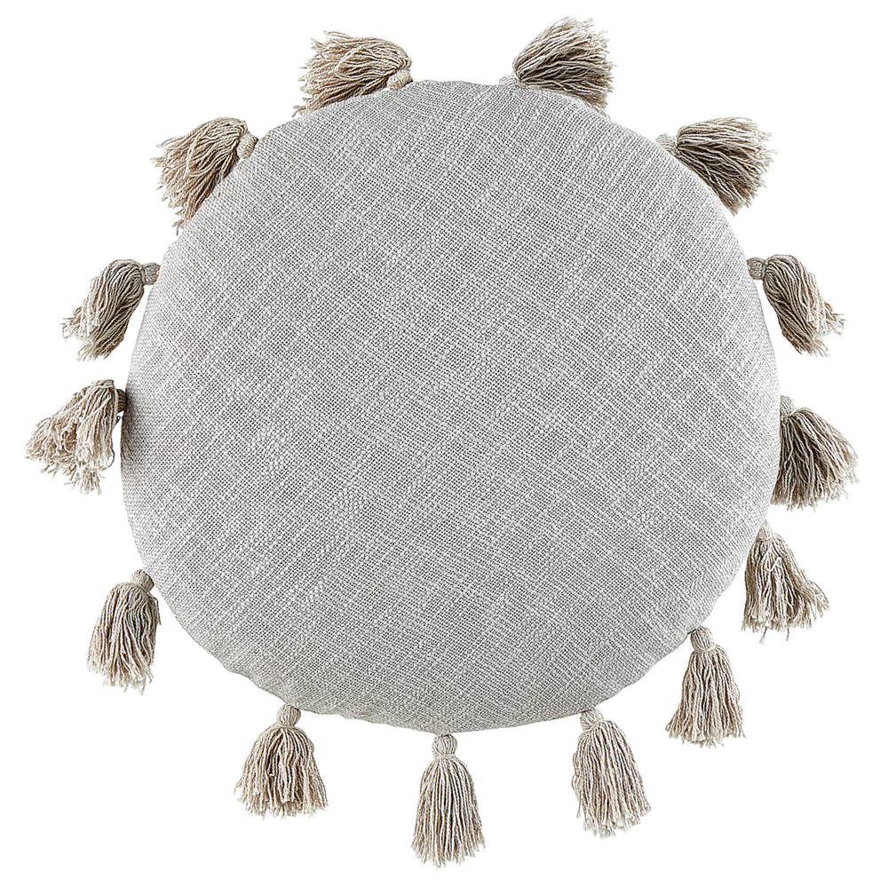 Set di 2 cuscini decorativi in cotone grigio da 45 cm con nappe Accessori decorativi moderni Boho
