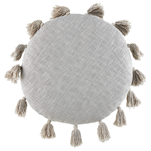 Set di 2 cuscini decorativi in cotone grigio da 45 cm con nappe Accessori decorativi moderni Boho