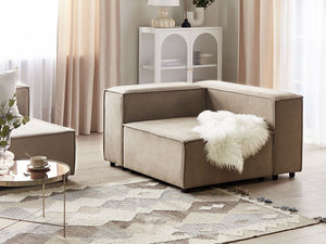 Modulo angolare a 1 posto rivestimento in velluto a coste marrone soggiorno stile moderno