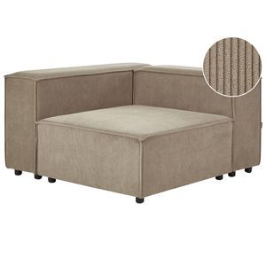 Modulo angolare a 1 posto rivestimento in velluto a coste marrone soggiorno stile moderno