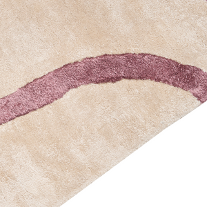 Tappeto in viscosa e cotone a pelo corto beige e rosa 160 x 230 cm stile moderno glamour