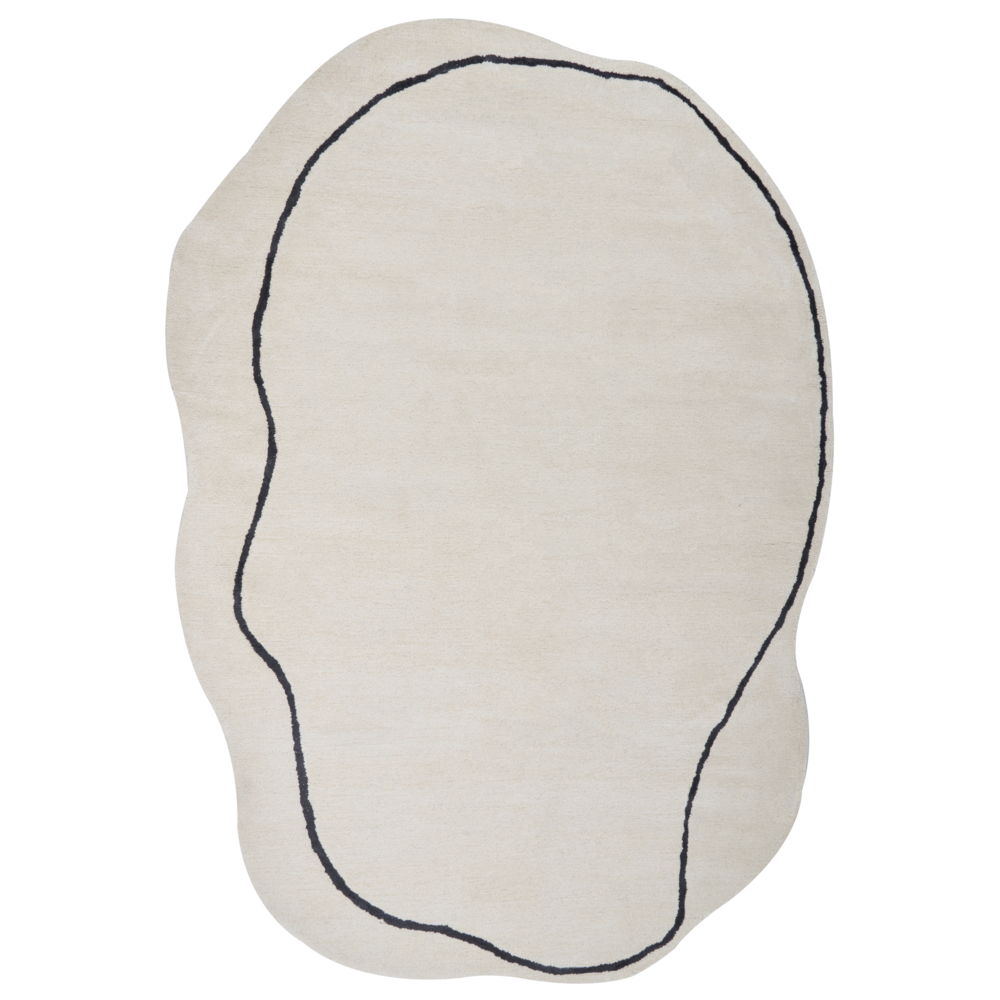 Tappeto moderno in viscosa e lana fatto a mano con motivo geometrico beige 160 x 230 cm Stile Modern Glam