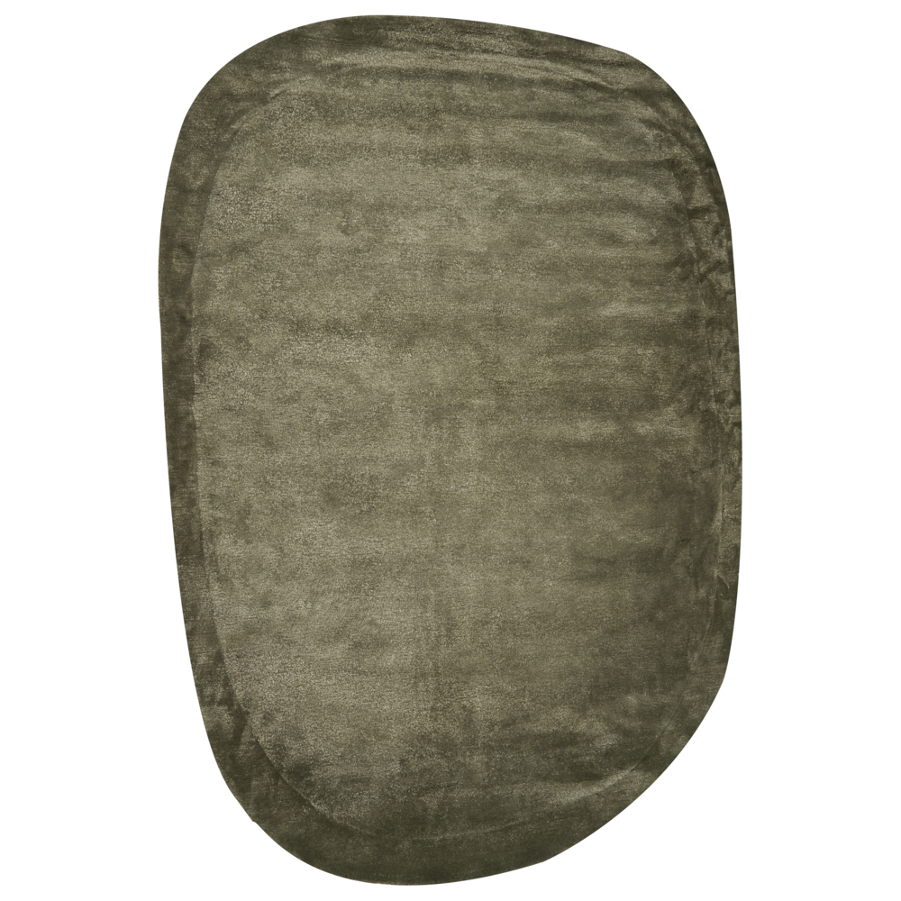 Tappeto Verde Viscosa e Lana Forma Irregolare 200 x 300 cm Stile Moderno Glam
