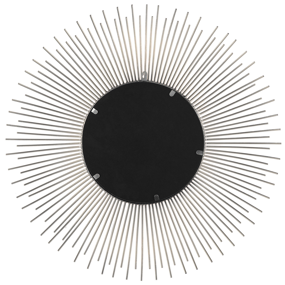 Specchio da parete a forma di sole argentato rotondo da 80 cm a forma di sole