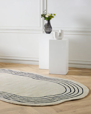 Tappeto Beige Viscosa e Lana Forma Irregolare 200 x 300 cm Stile Moderno Glam