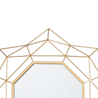 Specchio appeso a parete dorato 60 cm rotondo Art Déco Glamour Hollywood cornice geometrica