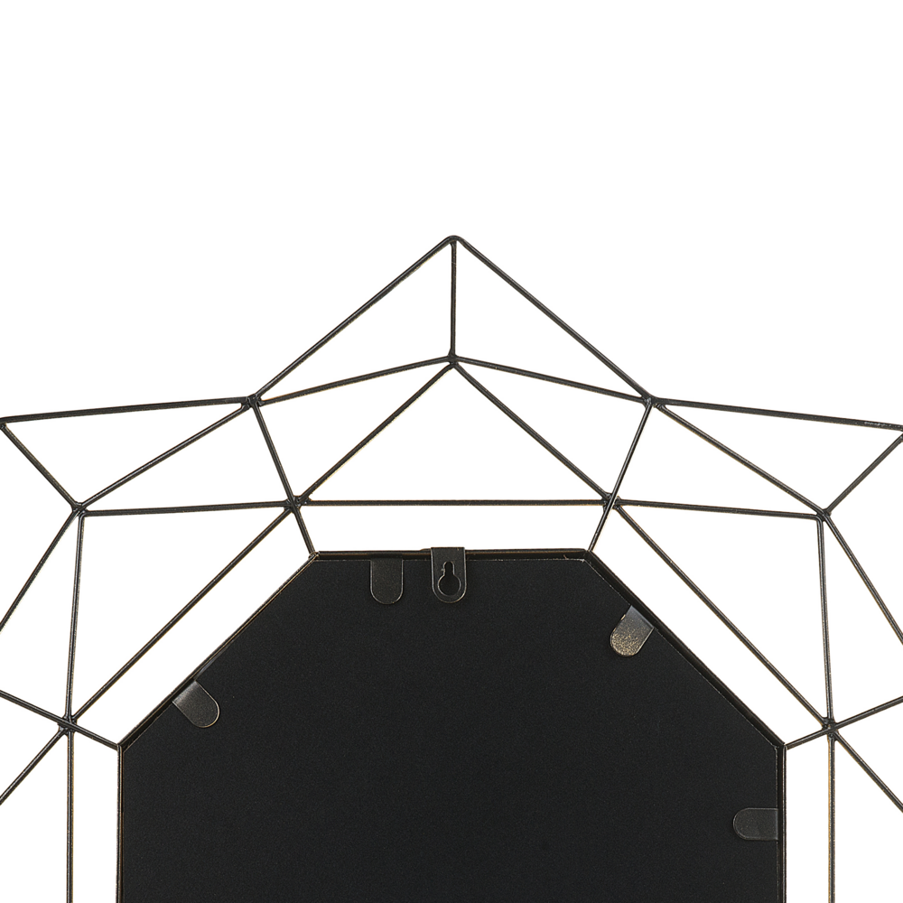 Specchio appeso a parete dorato 60 cm rotondo Art Déco Glamour Hollywood cornice geometrica