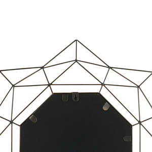 Specchio appeso a parete dorato 60 cm rotondo Art Déco Glamour Hollywood cornice geometrica