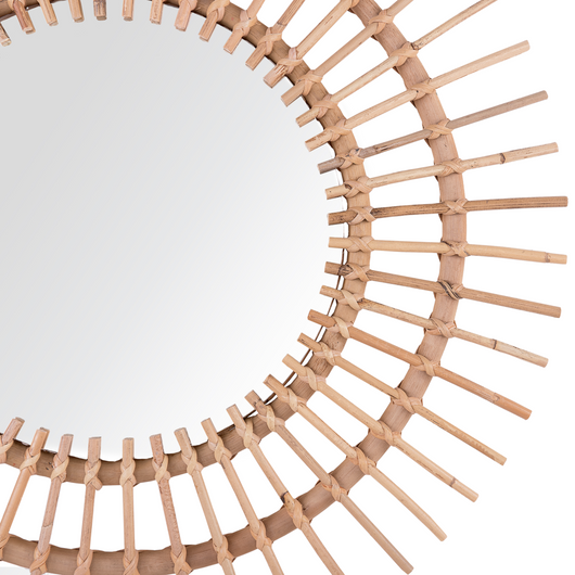 Specchio da parete Rattan beige ø 76 cm Decorativo Corridoio Boho