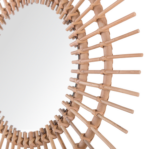 Specchio da parete Rattan beige ø 76 cm Decorativo Corridoio Boho