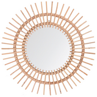 Specchio da parete Rattan beige ø 76 cm Decorativo Corridoio Boho
