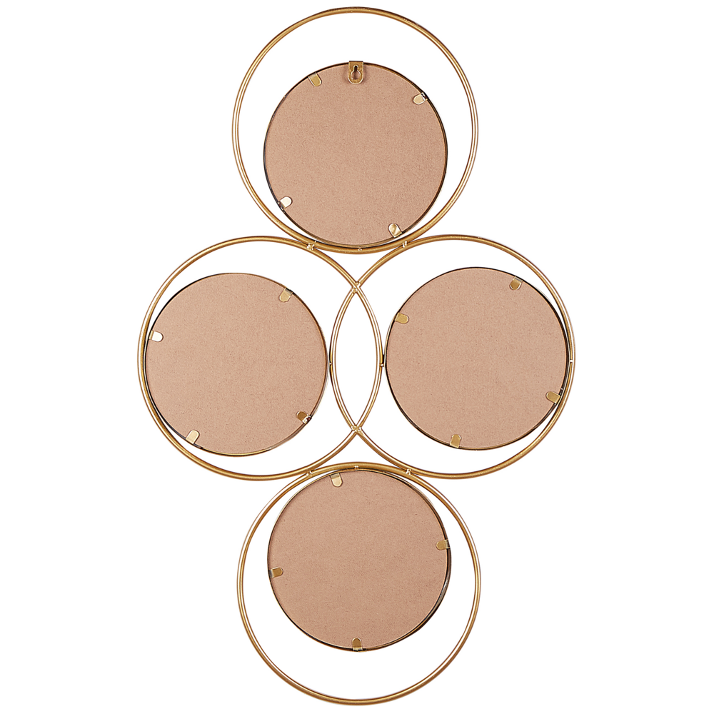 Specchio da parete moderno in metallo dorato 4 pezzi 50 x 80 cm pezzo decorativo o