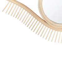 Specchio Decorativo in Legno Chiaro 48 x 79 cm in stile boho rustico fatto a mano