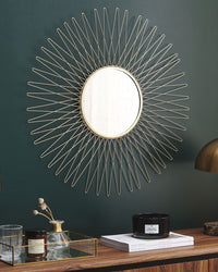 Specchio da parete tondo a forma di sole 70 cm in stile moderno