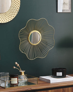 Specchio a forma di fiore dorato 40 cm per soggiorno camera da letto