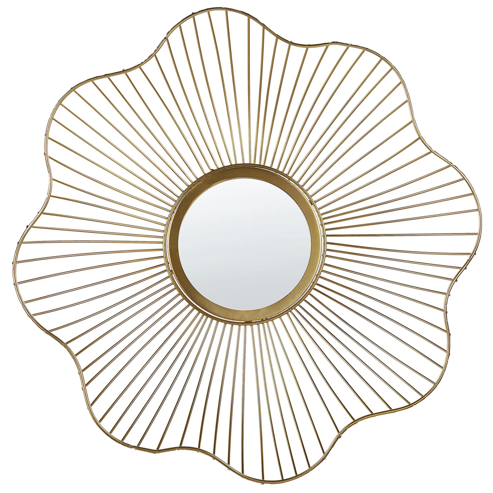 Specchio a forma di fiore dorato 40 cm per soggiorno camera da letto