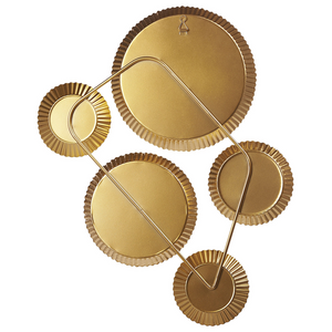 Set di 5 specchi cornice dorata 65 x 39 cm per soggiorno camera da letto