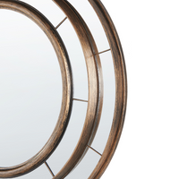 Specchio da parete rotondo in materiale sintetico color oro 40 cm stile moderno