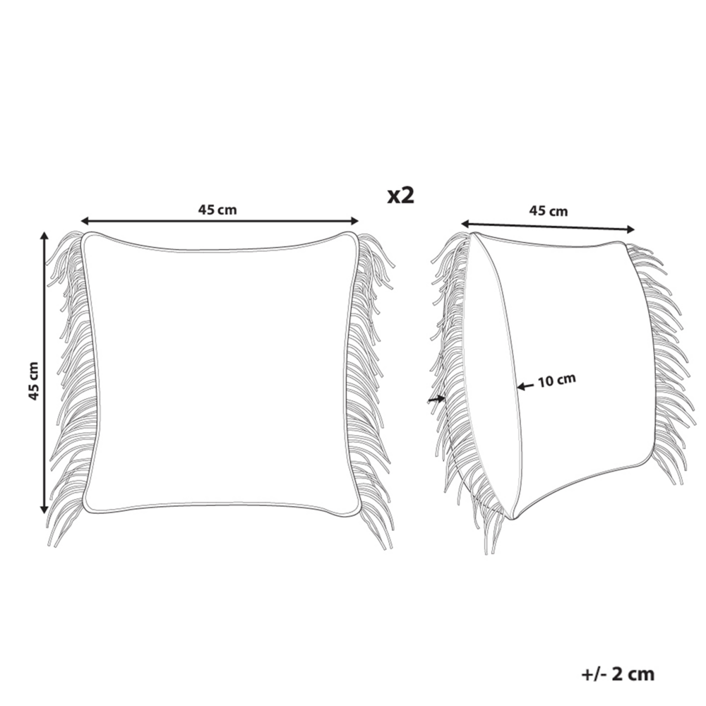 Set di 2 cuscini in cotone e macramè con frange e motivo intrecciato beige stile boho elegante salotto