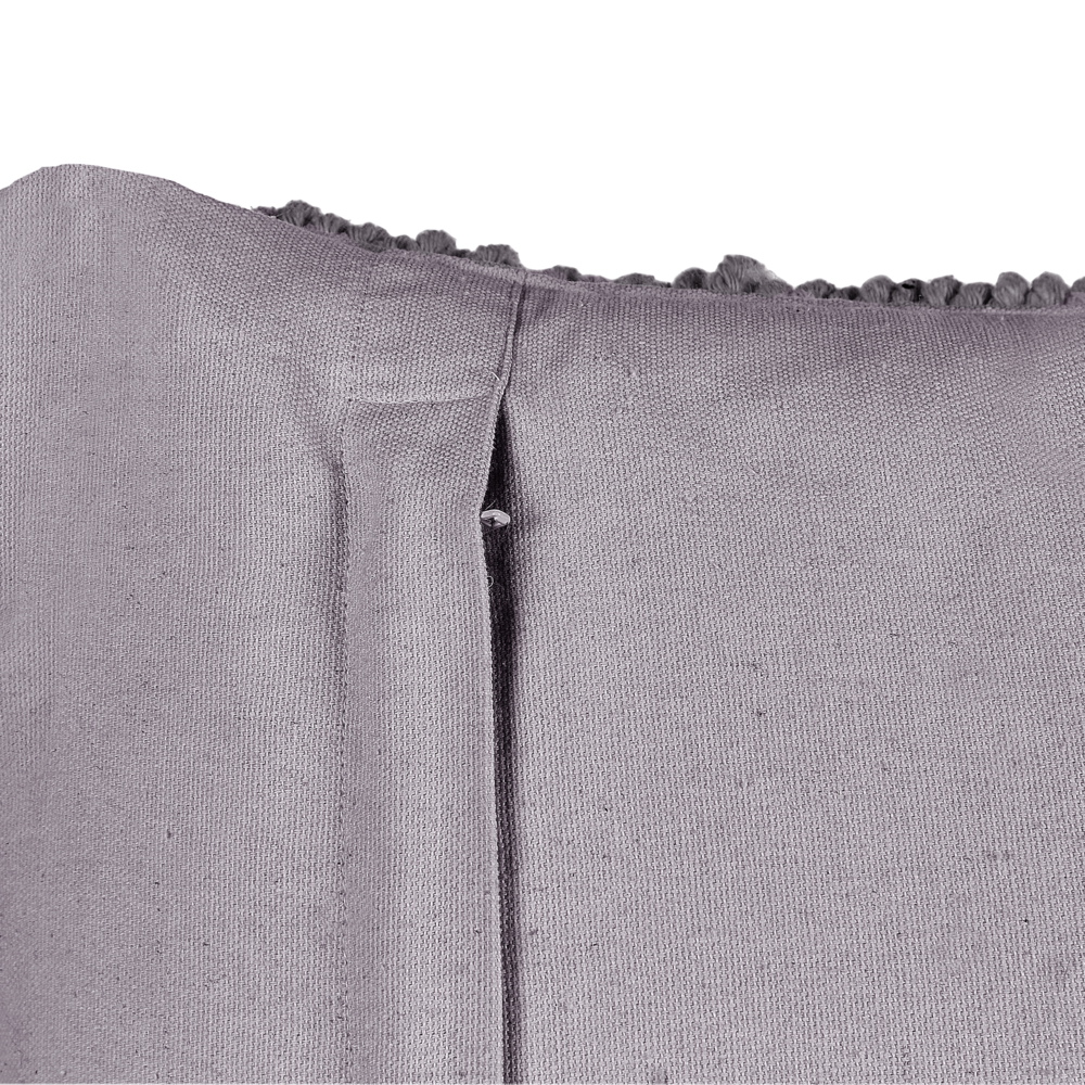 Set di 2 cuscini in cotone macramè con intrecciato con frange grigie 45 x 45 cm stile boho elegante